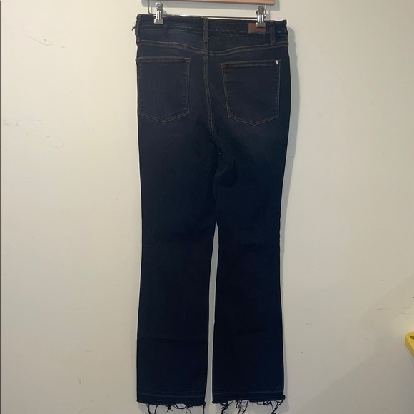 Womens Judy Blue High Waisted Slim Bootcut  Raw Hem Jeans - Picture 6 of 9